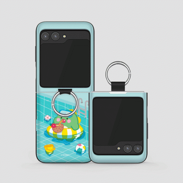 [갤럭시 Z플립7] 리틀티노 풀파티 고리형 카드 도어 범퍼 케이스